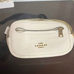 Coach Ivory Leather Crossbody Bag/ belt bag